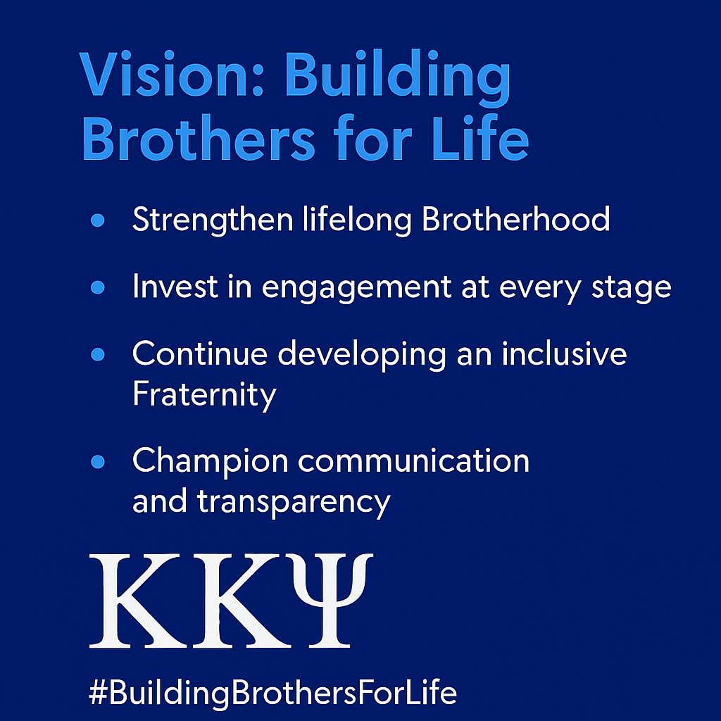 White text on royal blue background