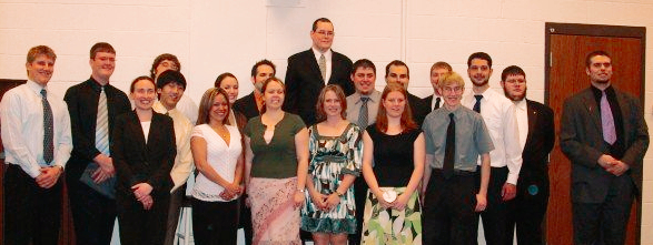 Tammi Ramsey with Kappa Kappa Psi Brothers from the Zeta Omicron Chapter at the University of Akron in Spring 2007